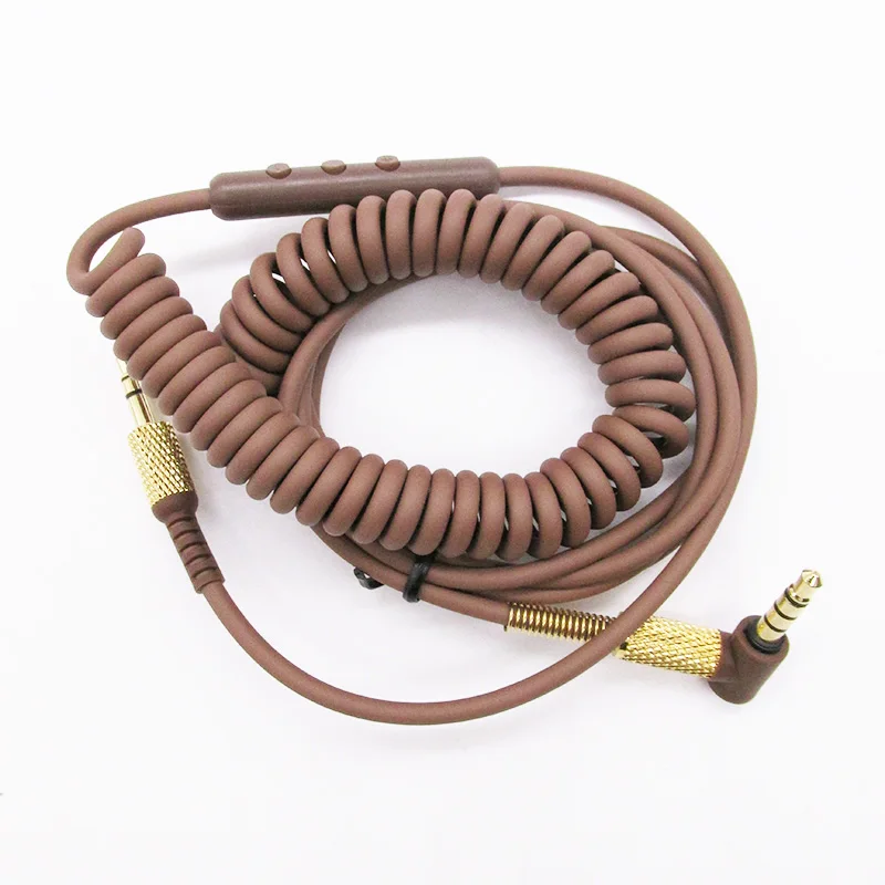 3,5 мм аудио говорящие наушники медный провод аксессуары Высокая пластичность кабель Прочный Длинный удлинитель Замена для Marshall II Mo - Цвет: brown three button