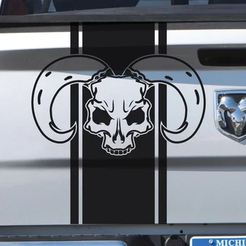 

For 3xDodge Ram Stripe Logo Graphic Decal Sticker Side or Rear bed Truck Vinyl Skull