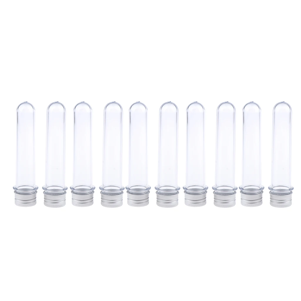 10-Pack of 50ml Plastic Sample Storage Cosmetic Herb Spice Specimen Vial Container w/ Screw on Caps