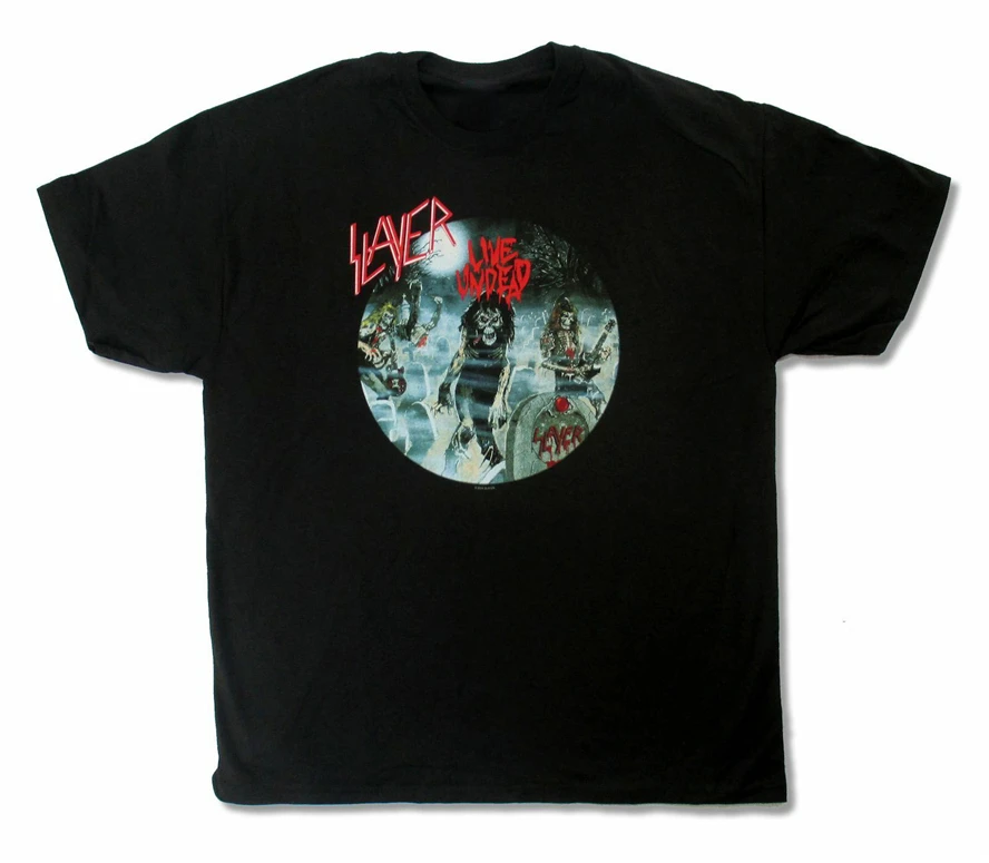 Slayer Live Undead Cover Black T-Shirt New Band Merch Album Art Cool Tee Shirt |
