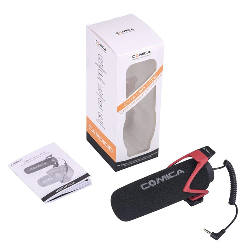 Comica CVM-V30 Lite микрофон для iPhone samsung huawei DSLR камера Nikon Canon адаптер Pentax Fuji универсальная камера для телефона micphone