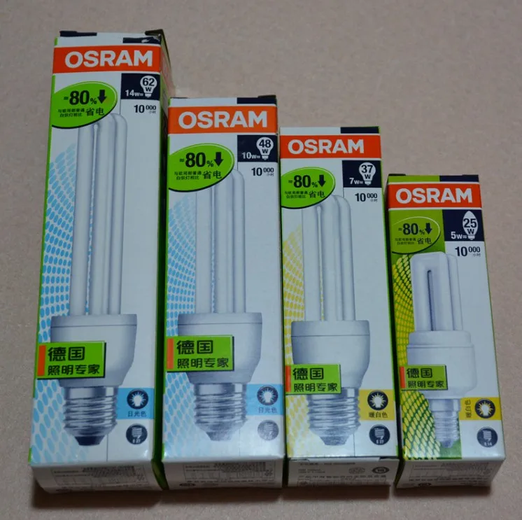 OSRAM 2U прямая Энергосберегающая лампа E27 E14 5 Вт 7 Вт 10 Вт 14 Вт