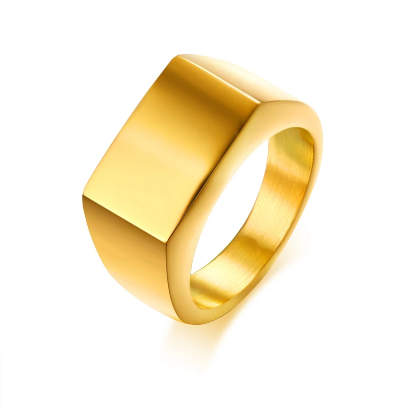Оксид Сивер перстень для мужчин ювелирные изделия золото черный нержавеющая сталь металл не выцветает - Цвет основного камня: gold