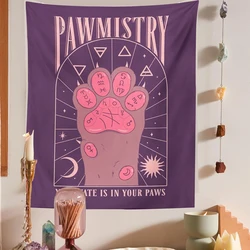 Tapisserie de Tarot de sorcellerie de pattes de chat, décoration de Style bohémien, décoration de la maison, matelas Hippie, décor de dortoir de filles 