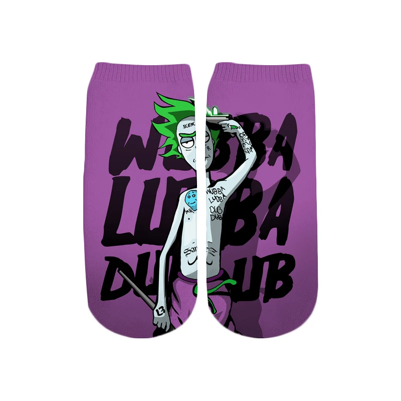 PLstar Cosmos/Новинка года; милые короткие носки с 3D принтом с героями мультфильмов Rick and Morty для мужчин и женщин; корейские носки в стиле Харадзюку; WZ777 - Цвет: color as the picture