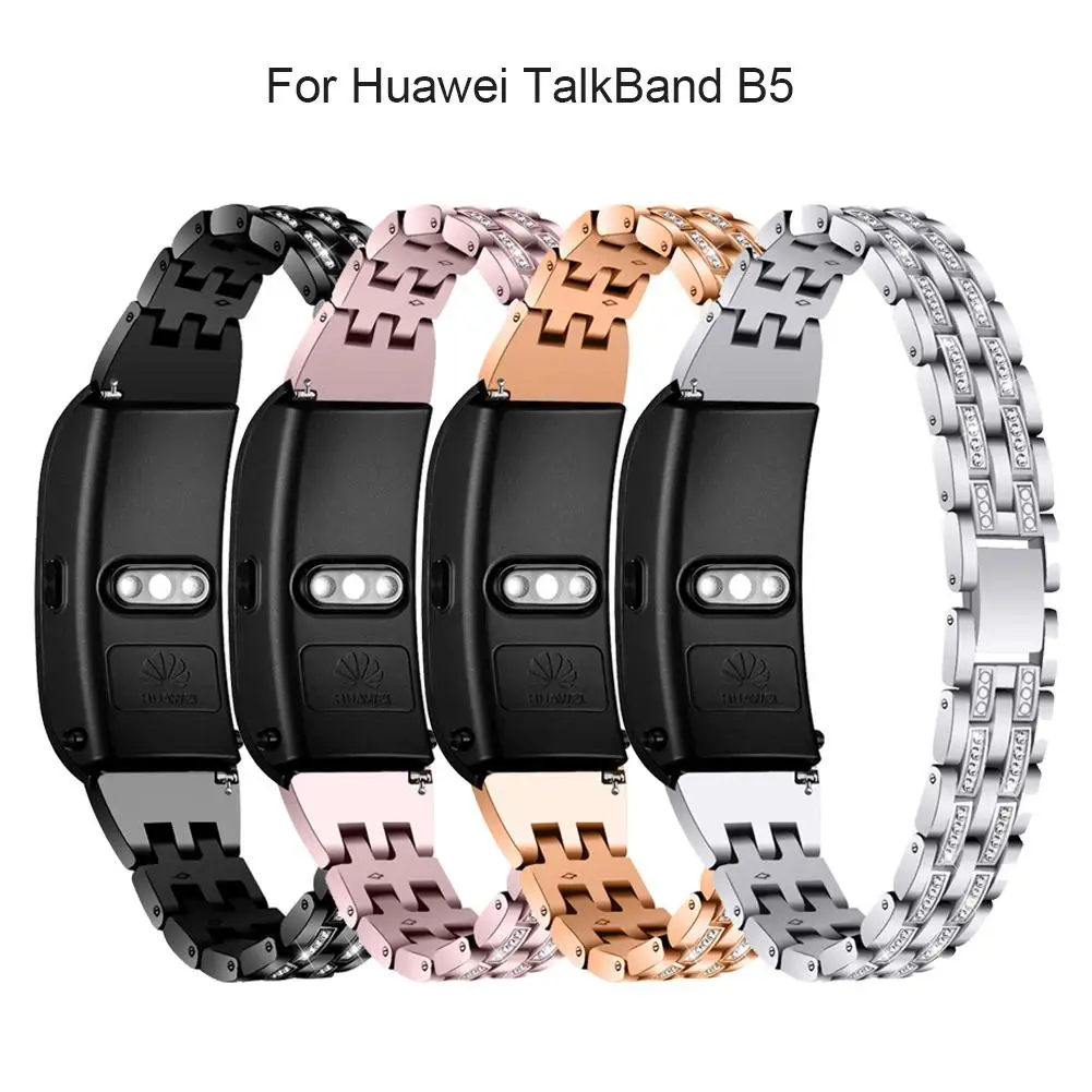 Ремешок из нержавеющей стали для Huawei talkband B5 Смарт-часы сменный ремешок Женский браслет спортивные бизнес аксессуары для наручных часов