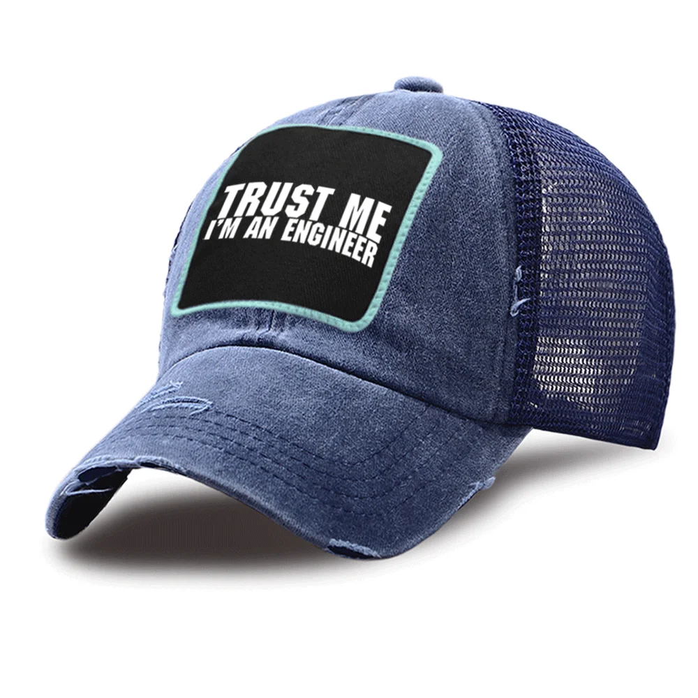 

Trust Me I'm An Engineer Mesh Baseball Caps Unisex Outdoor Cap Washed Sport Breathable Trucker Hat Cotton Sun Shade Snapback Hat