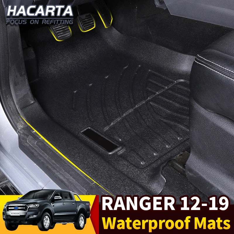  rubber rugs non slip TPE Waterproof Anti-dust Black Car Floor Mat Auto Interior Seat Cushion Front 
