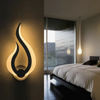 

Newly LED Wall Lamp Flame Bedside Light Acrylic for Home Bathroom Bedroom Wall Sconce