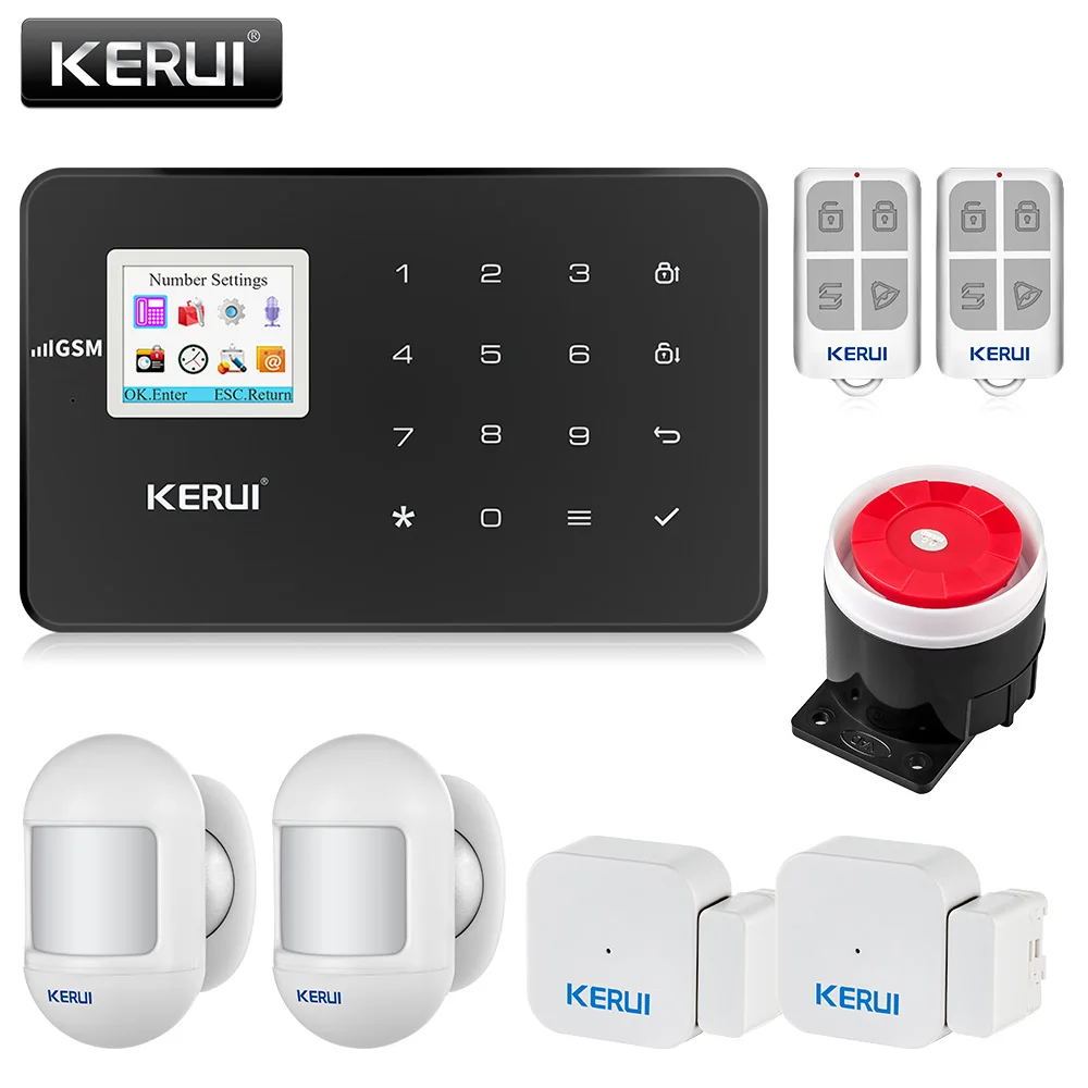 Беспроводная охранная сигнализация KERUI G18 GSM для дома с датчиком