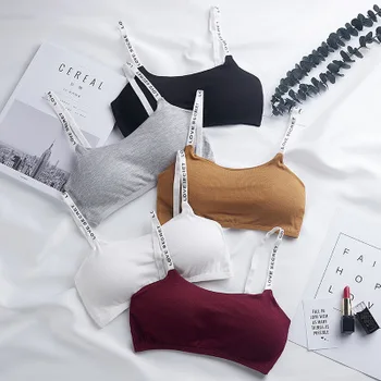 

New Fashion Sexy Tube Top Seamless Bra Letter Strap Wrap Top Fitness Bralette Women Lingerie Sexy Underwear