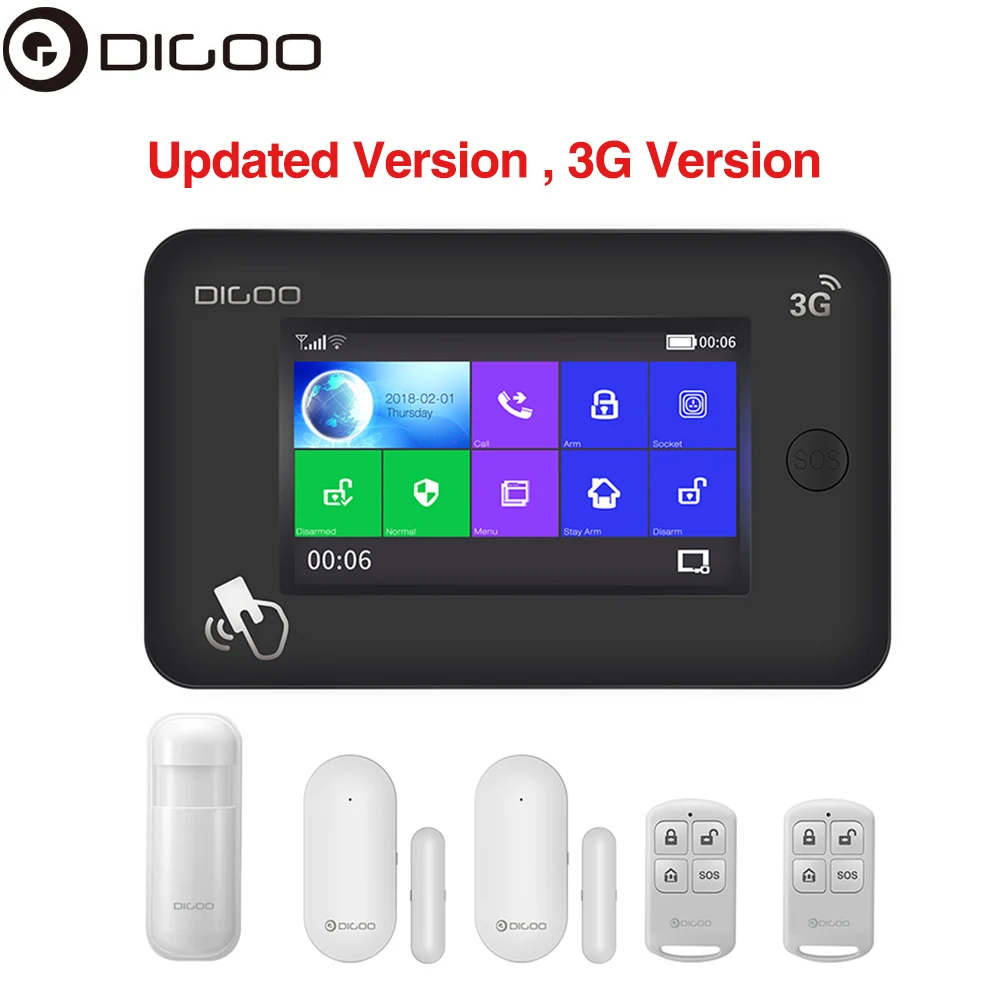 Система сигнализации DIGOO обновленная версия 3G с сенсорным экраном Wi-Fi совместима