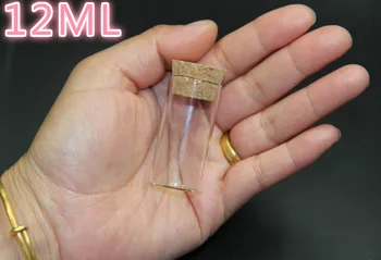 

100PCS 24*50mm 12ml Glass Test Tube Jars With Cork Stopper Empty Glass Transparent Clear Food Liquid Glass Bottles Vials Jars