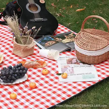 

Waterproof Japanese Style Moisture Proof Pad Cloth Coaster Camping Picnic Mat Picnic-Style Portable Thick Outing Plaid