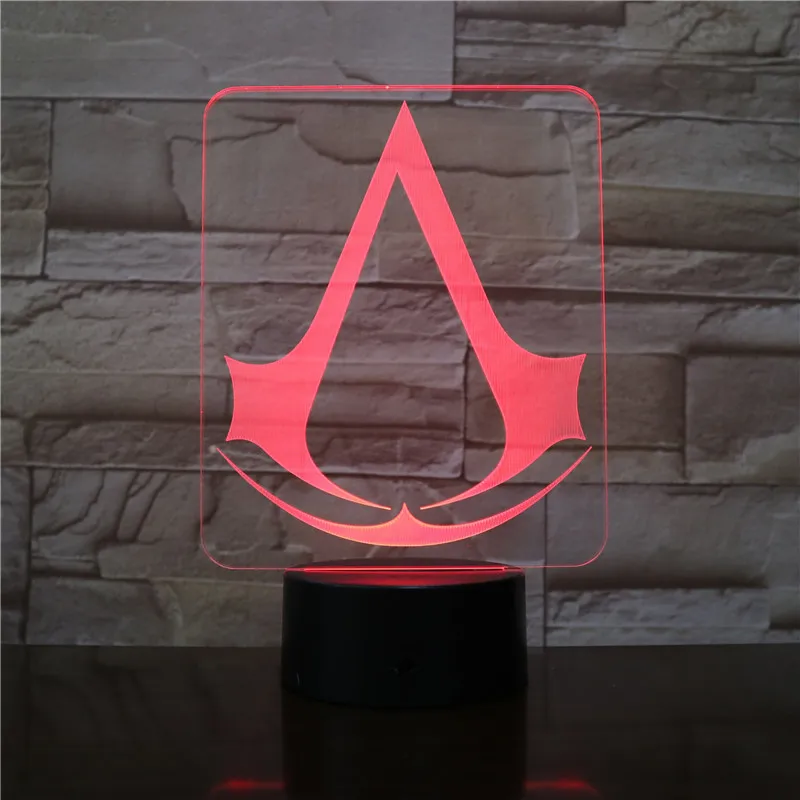 

Assassins Creed Game Design 3d Led Nightlight Gift for Kids Bedroom Decor Colors Changing Study Room Night Light Lamp Dropship