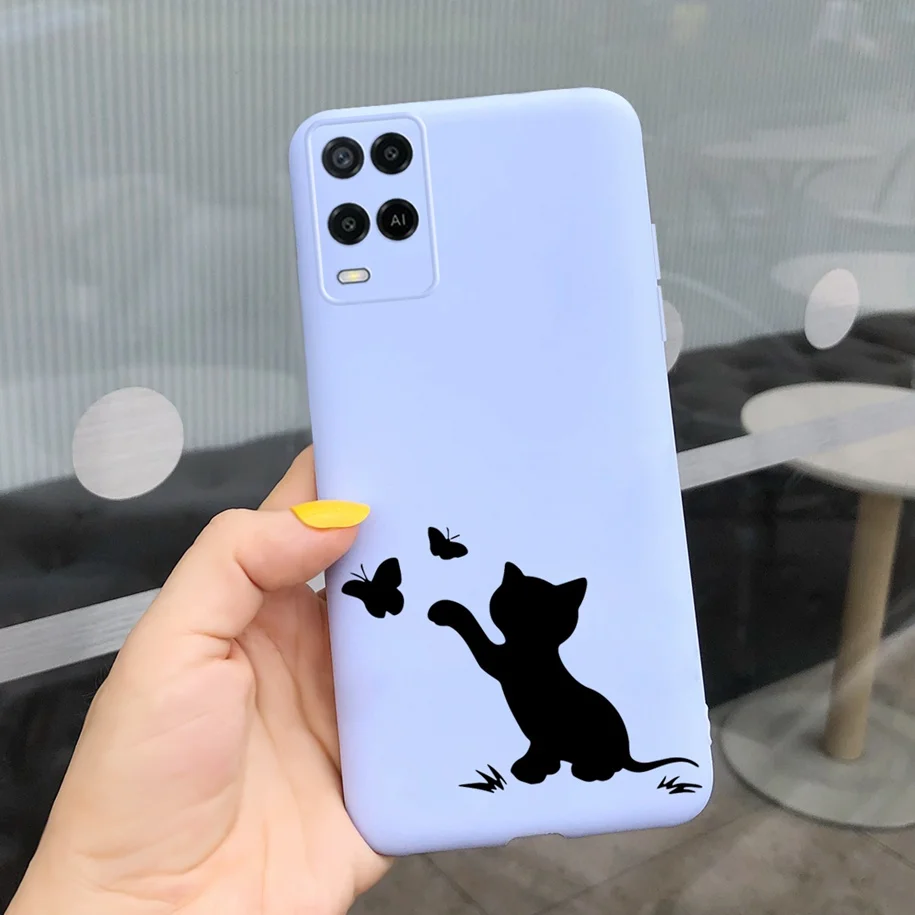 phone pouches For OPPO A54 A 54 2021 Case Silicone Phone Cover For OPPOA54 CPH2239 CPH2195 A 54 5G Shockproof Soft Bumper 6.5 inch Cute Covers mobile pouch