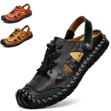 Классические мужские мягкие сандалии; мужские летние туфли; кожаные сандалии размера плюс 48; мягкие сандалии; мужская пляжная обувь в римском стиле; Мужская Уличная обувь