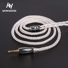 Yinyoo 16 сердечник высокой чистоты посеребренный кабель 2,5/3,5/4,4 мм с MMCX/2PIN/QDC TFZ для KZZS10Pro AS10 ZSNPRO C12 TFZ BLON BL-03