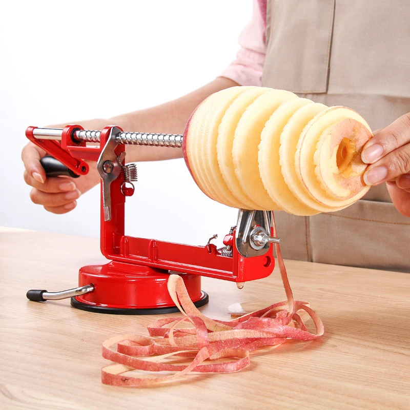 Restaurantware Met Lux Apple Peeler Slicer Corer, 1 Heavy-Duty Apple Machine - with Suction Base, Durable, Stainless Steel Apple Peeler, for Apples, Potatoes, or Pea