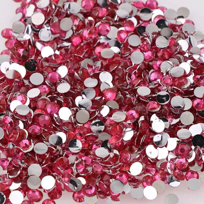 1000pcs 2mm 25 Colors Rhinestones Non Hotfix Round Resin Flatback Rhinestones For DIY Nail Art Jewelry Decorations