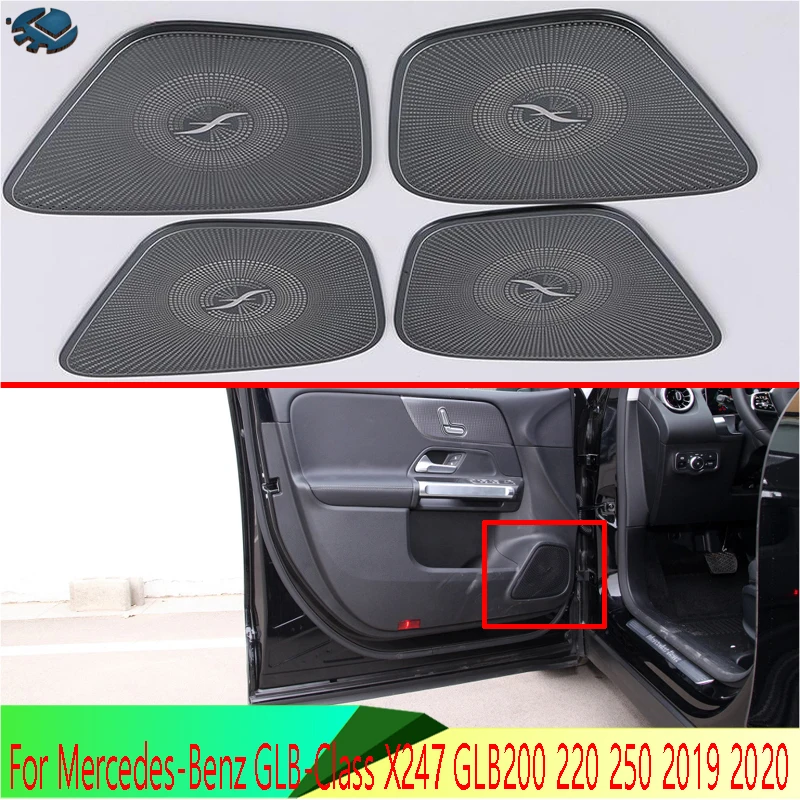 

Крышка динамика из нержавеющей стали для Mercedes-Benz GLB-Class xs7 GLB200 220 250 2019 2020, внутренняя отделка, боковая дверь, стерео рамка