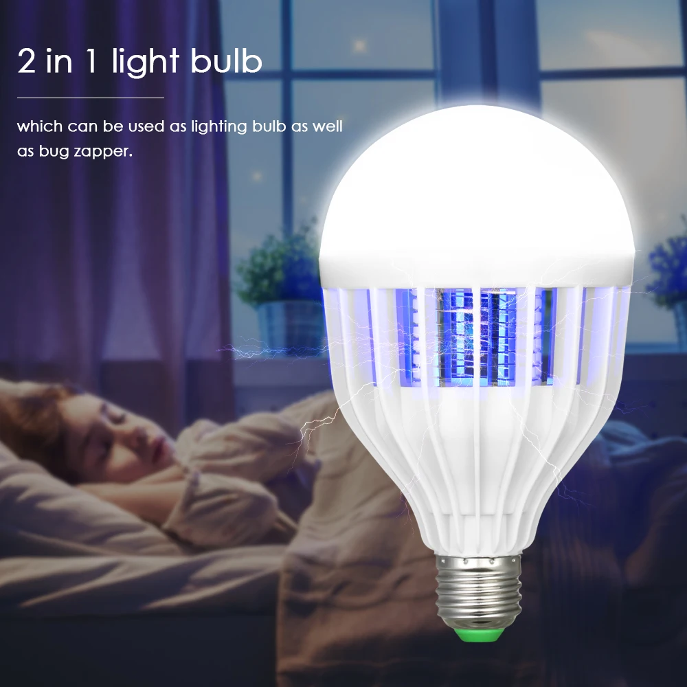 2 в 1 UV ошибка Zapper E27 светильник лампы москитная убийца лампа Электронный вредитель муха Zapper светильник s наружный внутренний SMD 2835 Светодиодный светильник s