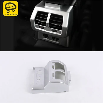 

CARMANGO Car Styling Rear Seat A/C Air Vent Outlet USB Panel Cover Trim Frame Sticker Interior Accessories for Audi Q3 F3 2019