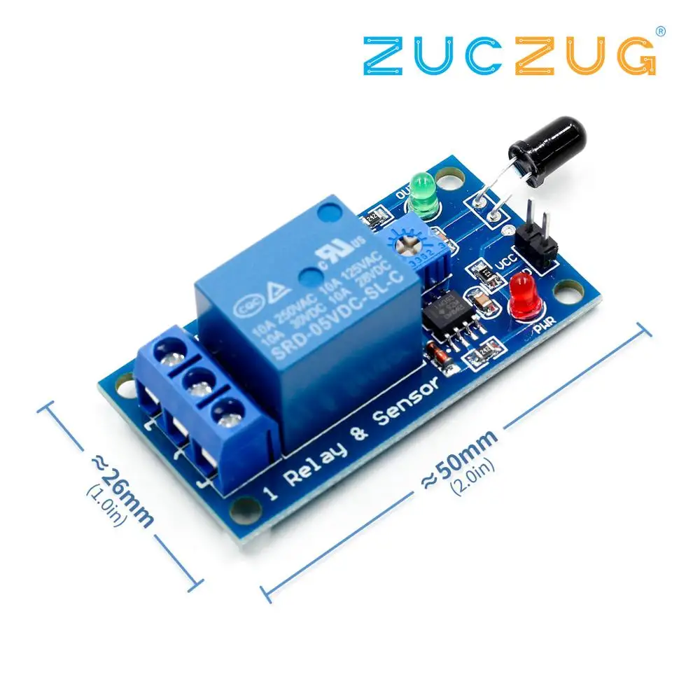 

One Way 5V/12V Flame Sensor Relay Module Fire Flame Detection Fire Alarm Module