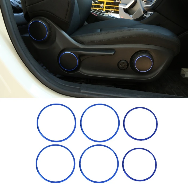 

6Pcs Car Seat Adjustment Switch Knob Ring Cover Trim Blue for Mercedes Benz A B GLA CLA Class W176 W117 W246 C117 A180