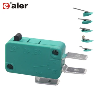 

10Pcs Green Micro Switch SPDT Snap Action Door Swithes AC 16A 250V SPDT Momentary Push Button Switch T85 3 Pin 6.35x0.8MM