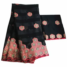 Африканская кружевная ткань Высококачественная шелковая ткань с лента с камнями шелковая ткань с шифоновой блузкой 7 ярдов