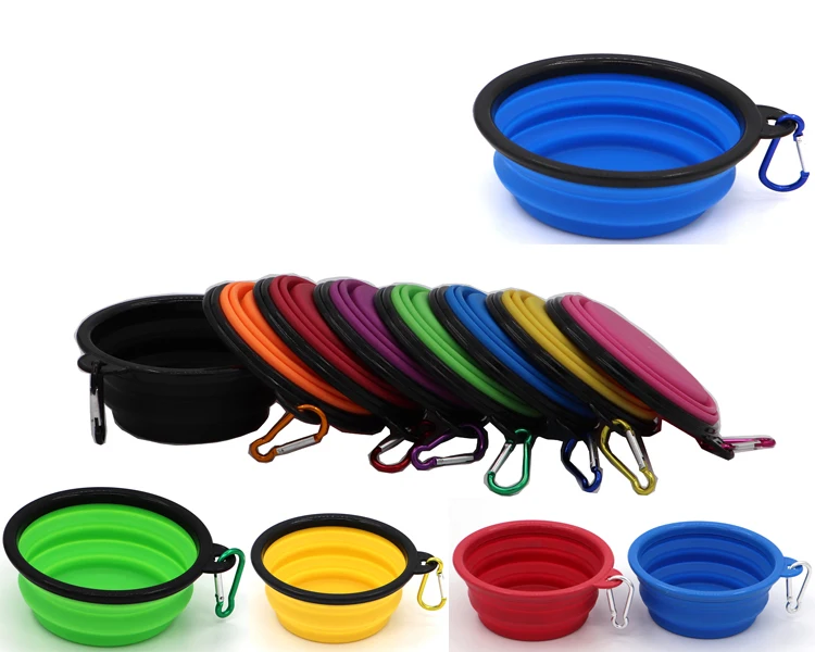 350ML 1000ml Large Collapsible Dog Pet Folding Silicone Bowl Outdoor
