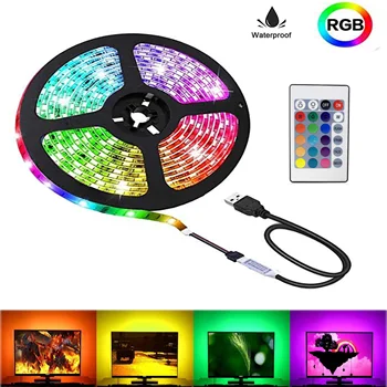 Rgb Led Strip 5V Usb Touw Licht Tape Voor Pc Tv Diy Indoor Decoratie Smd2835 Waterdichte Licht Met 24 toetsen Afstandsbediening Rgb Led Strip 5V Usb Touw Licht Tape Voor Pc Tv Diy Indoor Decoratie Smd2835 Waterdichte Licht Met 24 toetsen Afstandsbediening