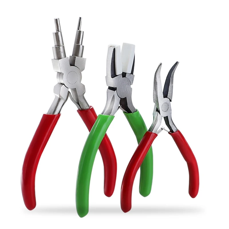 

1/3pcs Flat Curved Nose Pliers Multi-step Ring Looping Wire Looper Split Ring Opener Plier DIY Jewelry Making Tools
