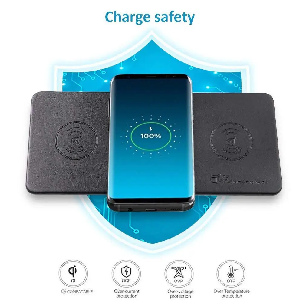 

3-in-1 Wireless Charger Qi Ultra-thin Multi-functional Charging Stand Dock for iPhone 8P XR Xiaomi 9 Samsung Huawei Mobile Phone