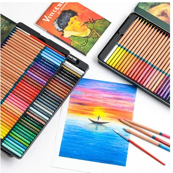 100 Colors Watercolor Colored Pencils Set Professional Water Colored Pencils Crayons Colouring Drawing Set csqb024 24 in 1 colored drawing pencils set