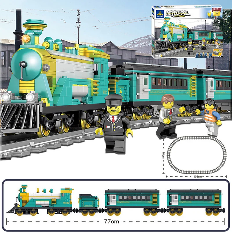 Rc Trains Block Electric Train Set Trains Railway Set Remote Control Train Toy Electric Railway Toys For Kid Building Blocks Toy