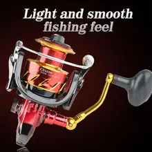 

DEUKIO Hollow Spinning Fishing Wheel Flexible Aluminum Alloy Carved Wire Cup Spinning Fishing Reel for Angling