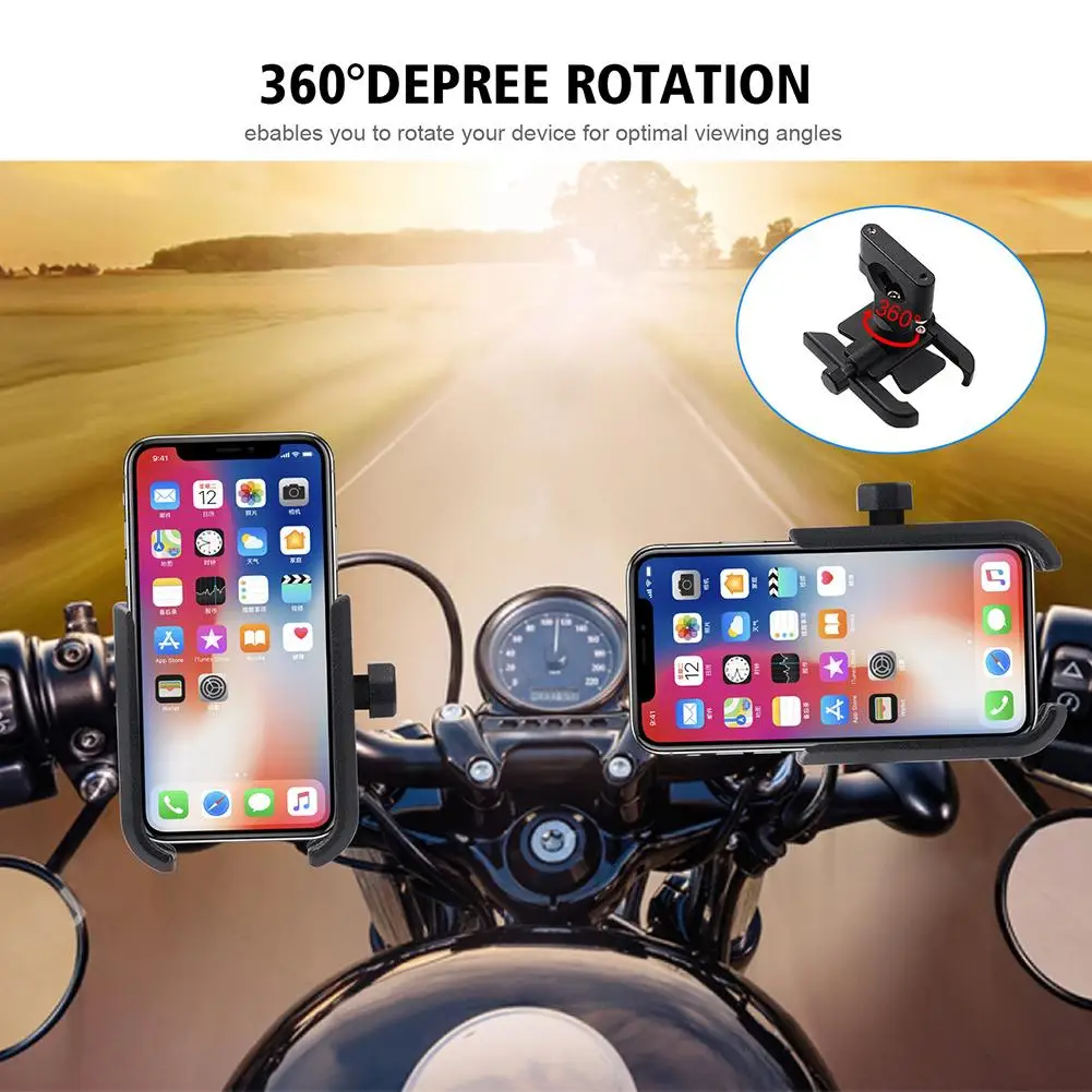 Алюминиевые 360 поворотные держатели-подставки для телефонов для велосипед, мотоцикл, Байк руль для телефона крепление для мотоцикла зеркало заднего вида крепление