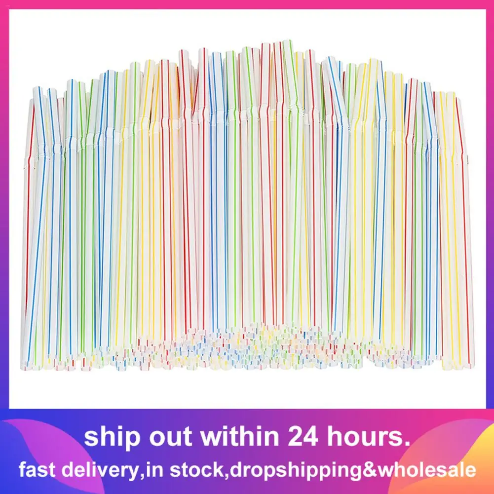 100 шт. одноразовые полосатые сгибаемые, разных цветов, пластиковые соломинки для питья 100 шт. одноразовые полосатые сгибаемые, разных цветов, пластиковые соломинки для питья