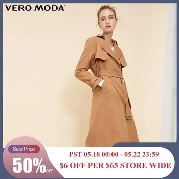

Vero Moda Women's Lace-up Concealed Buttons Lapel Minimalist Trench Coat | 318321537