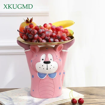 

Fox Piggy Bank home Storage rack Snack fruit Tray Drawn Animal Sculpture Crafts Desktop Cartoon Decoration Jewellery Organizer