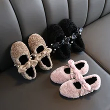 Зимние детские кроссовки для бега, удобные детские кроссовки с мехом, обувь для девочек, спортивная обувь для детей, обувь принцессы для малышей