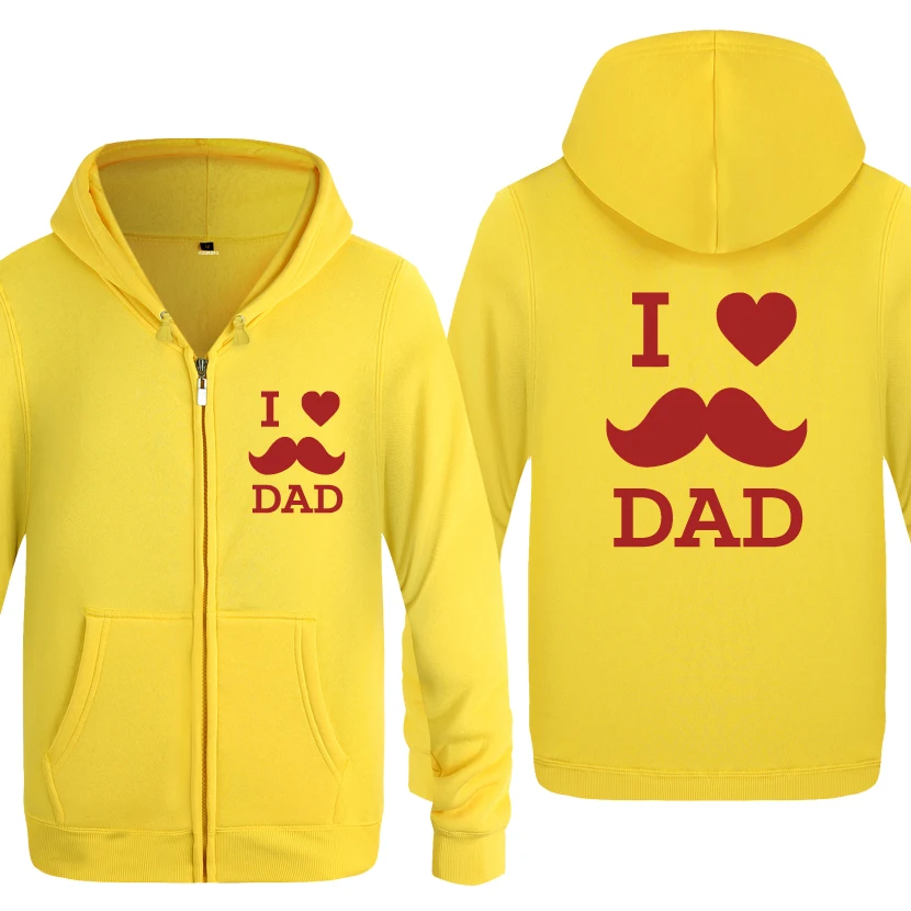 I LOVE DAD Gift свитшоты мужские мужские с молнией с капюшоном флисовые толстовки кардиганы