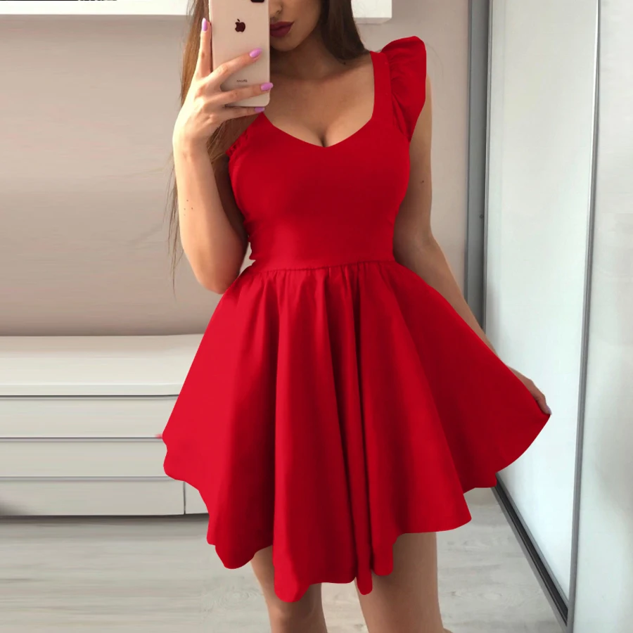 cute red mini dresses