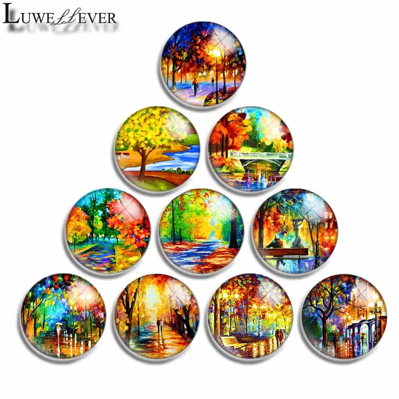 

12mm 10mm 16mm 20mm 25mm 30mm 529 Painting Mix Round Glass Cabochon Jewelry Finding 18mm Snap Button Charm Bracelet