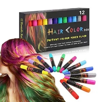 

12 Color Temporary Hair Dye Hair Chalk Pens Crayon For Hair Colorly Dye Face Kit Safe for Makeup Party Christmas