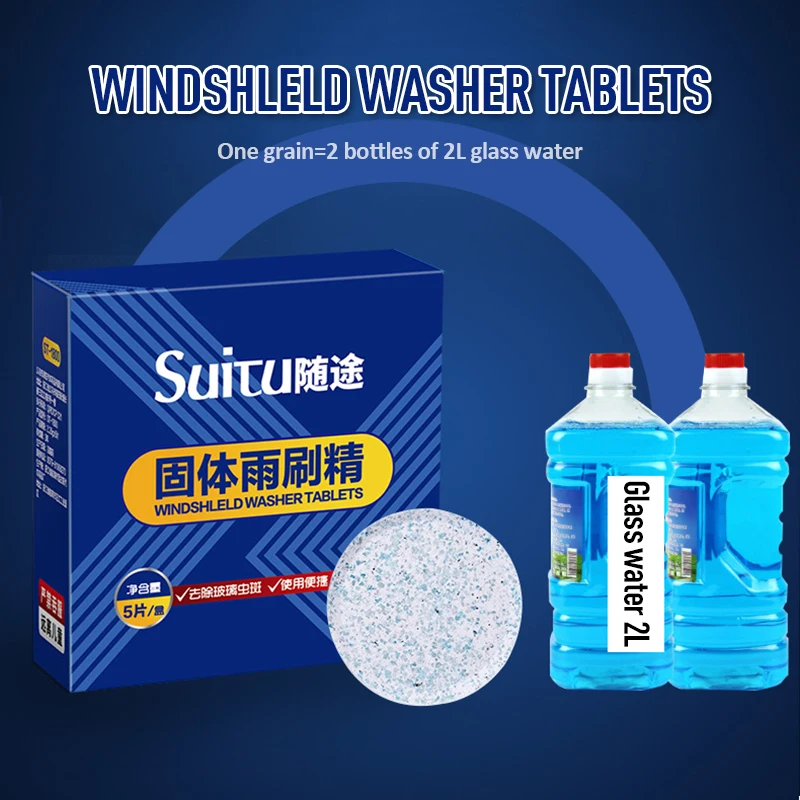 Auto Glass Water Solid Effervescent Tablets Universal Car with Strong Decontamination and Concentrated Wipe Car accessories