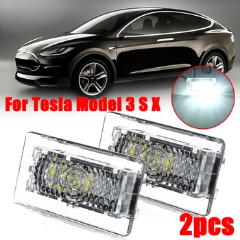 

2Pcs Car High Brightness White Led High Output Interior Light Door Lamp Puddle Trunk Light Kit For Tesla Model 3 S X