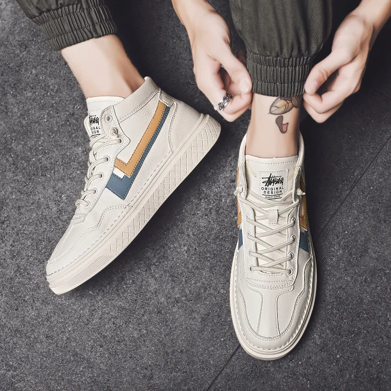 

MEN'S Shoes Autumn 2019 New Style High Shoes Men Korean-style Trend Versatile Shoes Shoe MEN'S Casual Shoes Mid-top Trendy Shoes